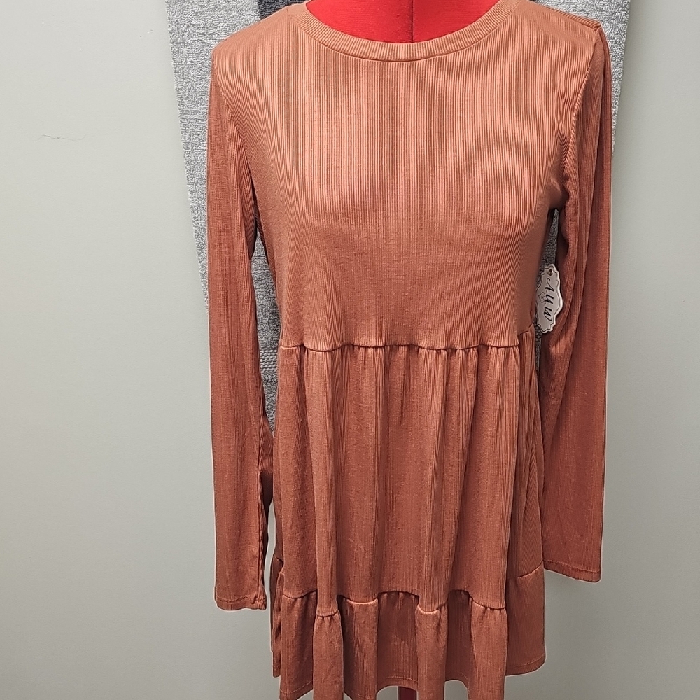 AUW Rust Long Sleeve Dress